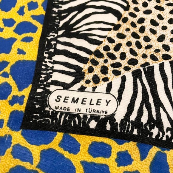 Vintage Semeley Scarf 45 x 45 Inch Made in Turkey - Picture 3 of 16